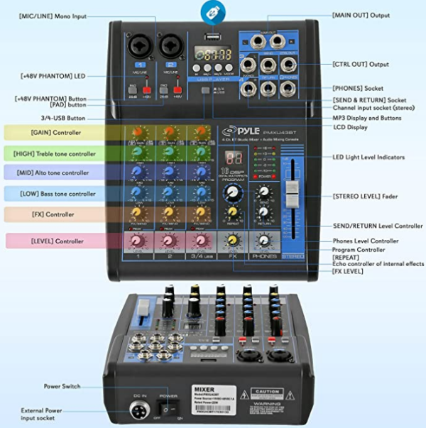 Audio Mixer with support for 4 microphones MaestroVision Audio